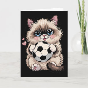 Funny Soccer Birman Just Girl Who Loves Cats Play Card