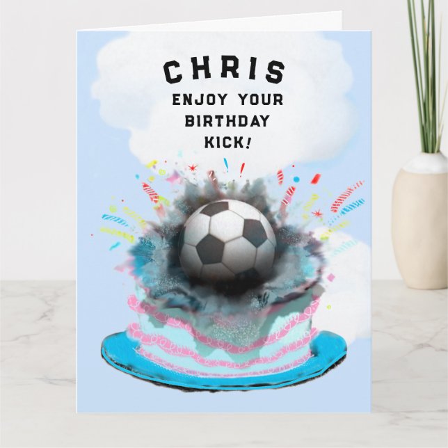 Funny Soccer Birthday Card (Front)