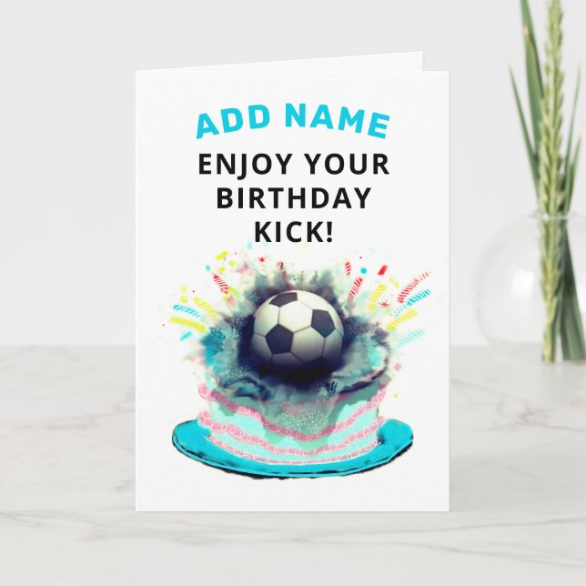 Funny Soccer Birthday Card (Front)