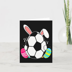 Funny Soccer Byll With Bunny Ears Easter Day Men B Card