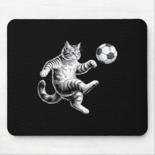 Funny Soccer Cat Men Women Kids Mouse Pad