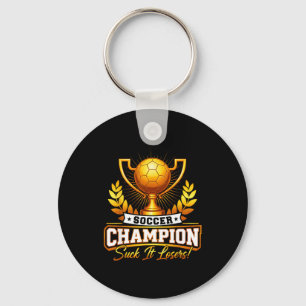 Funny Soccer Champion Trophy  Key Ring