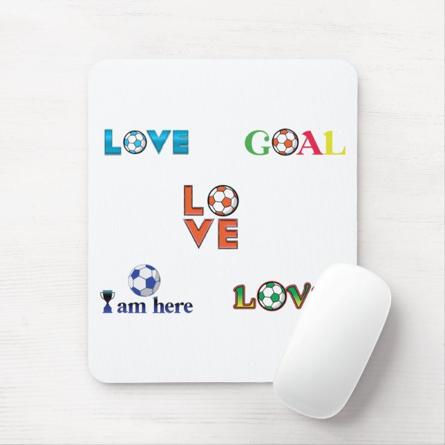 Funny Soccer Cup Sticker Mouse Pad (With Mouse)