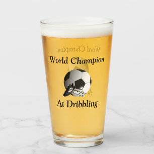 Funny Soccer Dribbler Champion, Beer Glass