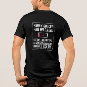 Funny Soccer Fan Warning Battery Low Critical Tri-Blend Shirt
