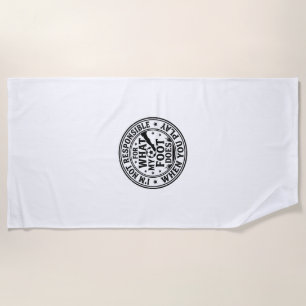 Funny Soccer Foot Warning Vintage Shirt Design_1 Beach Towel