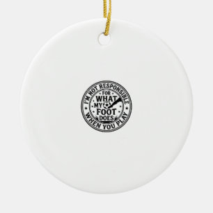 Funny Soccer Foot Warning Vintage Shirt Design_1 Ceramic Tree Decoration