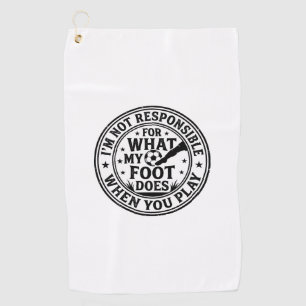 Funny Soccer Foot Warning Vintage Shirt Design_1 Golf Towel