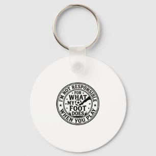 Funny Soccer Foot Warning Vintage Shirt Design_1 Key Ring