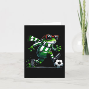 Funny Soccer Frog Animal Graphic Frog Playing Socc Card
