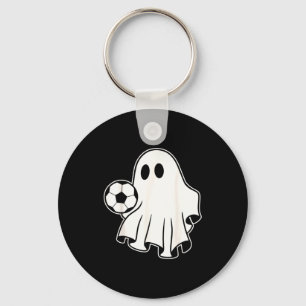 Funny Soccer Ghost Playing Soccer Lovers Halloween Key Ring
