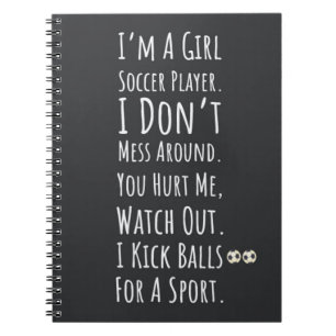 Funny Soccer Girls Gifts Player Sports For Her Kid Notebook