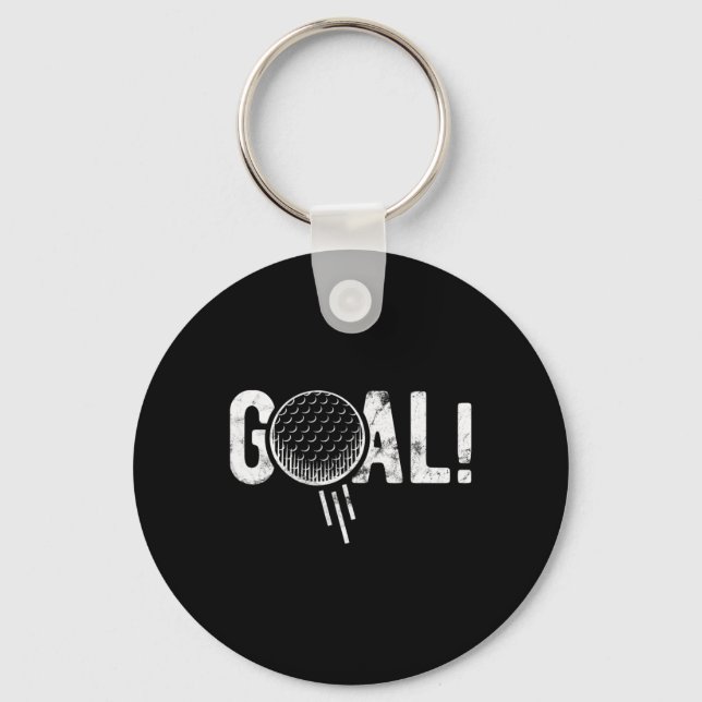 Funny Soccer Goal Golf Four Joke  Key Ring (Front)