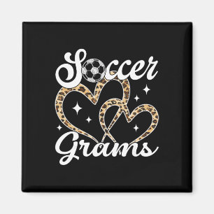 Funny Soccer Grams Leopard Soccer Player  Magnet
