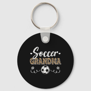 Funny Soccer Grandma Leopard Pattern Grandma Socce Key Ring