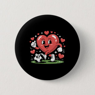 Funny Soccer Heart 67 Meme Valentine's Day Pyjamas 6 Cm Round Badge