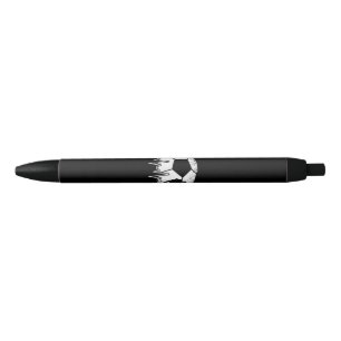 Funny Soccer Heartbeat Soccer Player Black Ink Pen