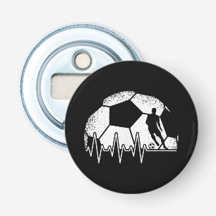 Funny Soccer Heartbeat Soccer Player Bottle Opener