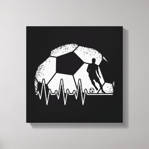 Funny Soccer Heartbeat Soccer Player Canvas Print
