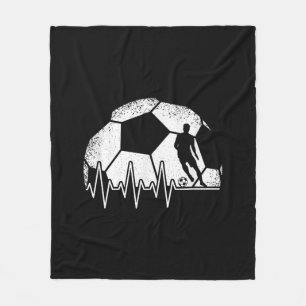 Funny Soccer Heartbeat Soccer Player Fleece Blanket