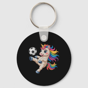 Funny Soccer Just Girl Who Loves Unicorns Play Lik Key Ring