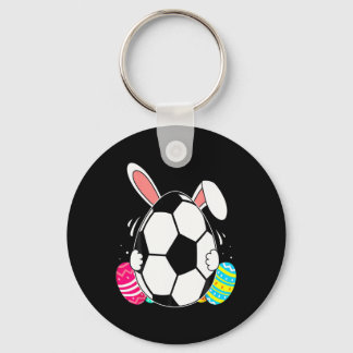 Funny Soccer Ll With Bunny Ears Easter Day Men Boy Key Ring