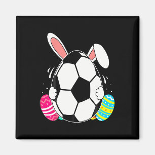 Funny Soccer Ll With Bunny Ears Easter Day Men Boy Magnet