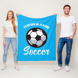 Funny Soccer lovers word art Fleece Blanket