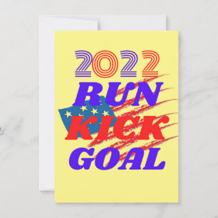 Funny soccer meme RUN KICK GOAL T-Shirt Invitation