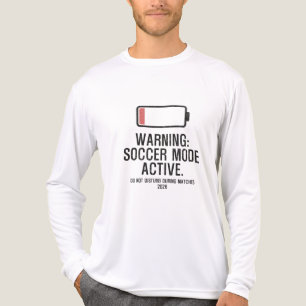 Funny Soccer Mode Active Low Battery Distressed Tri-Blend Shirt