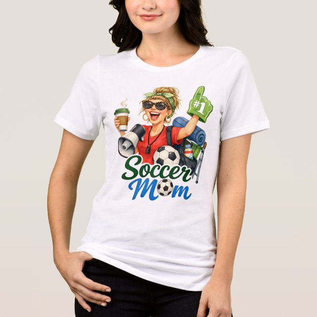 Funny Soccer Mum  Tri-Blend Shirt (Front)