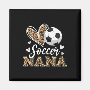 Funny Soccer Nana Leopard Nana Soccer Player Magnet