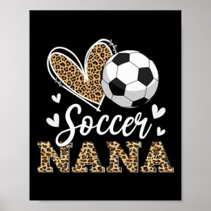 Funny Soccer Nana Leopard Nana Soccer Player  Poster