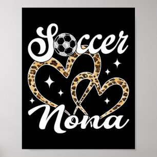 Funny Soccer Nona Leopard Soccer Player Poster
