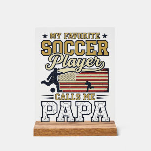 Funny Soccer Papa Vintage Shirt Design_1 Acrylic Sign