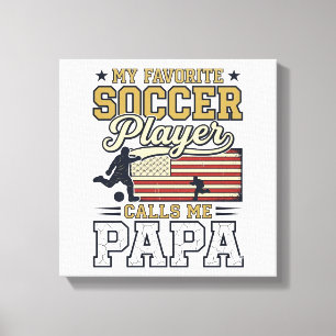 Funny Soccer Papa Vintage Shirt Design_1 Canvas Print