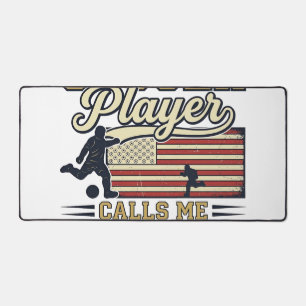 Funny Soccer Papa Vintage Shirt Design_1 Desk Mat