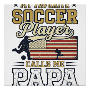 Funny Soccer Papa Vintage Shirt Design_1 Poster