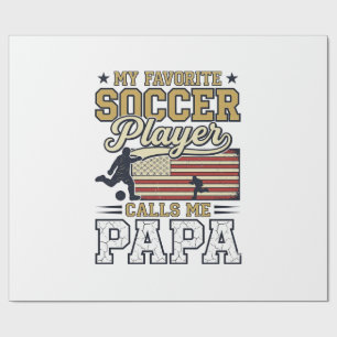 Funny Soccer Papa Vintage Shirt Design_1 Wrapping Paper