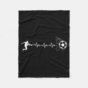 Funny Soccer Player Heart Pulse Graphic Srt Footba Fleece Blanket