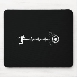 Funny Soccer Player Heart Pulse Graphic Srt Footba Mouse Pad
