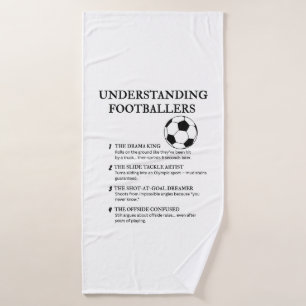 Funny Soccer Player Humour Bath Towel