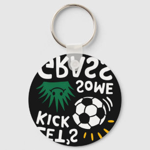 Funny Soccer Player Let's Kick Some Gr Sports Love Key Ring