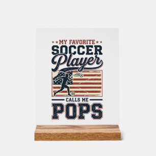 Funny Soccer Pops Vintage Engraving Shirt Design_1 Acrylic Sign