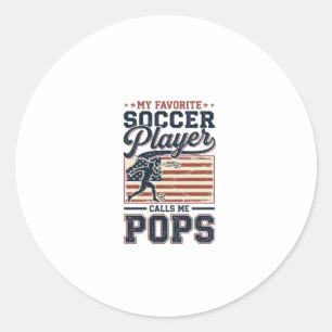 Funny Soccer Pops Vintage Engraving Shirt Design_1 Classic Round Sticker
