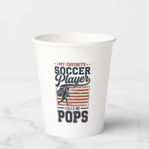 Funny Soccer Pops Vintage Engraving Shirt Design_1 Paper Cups