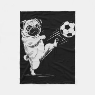 Funny Soccer Pug Ll Scoring Dog Kids Score Game Mo Fleece Blanket