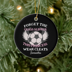 Funny soccer quote for girls soccer team ceramic tree decoration