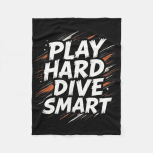 Funny Soccer Quote Gift Play Hard  Fleece Blanket