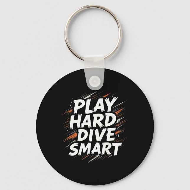 Funny Soccer Quote Gift Play Hard  Key Ring (Front)